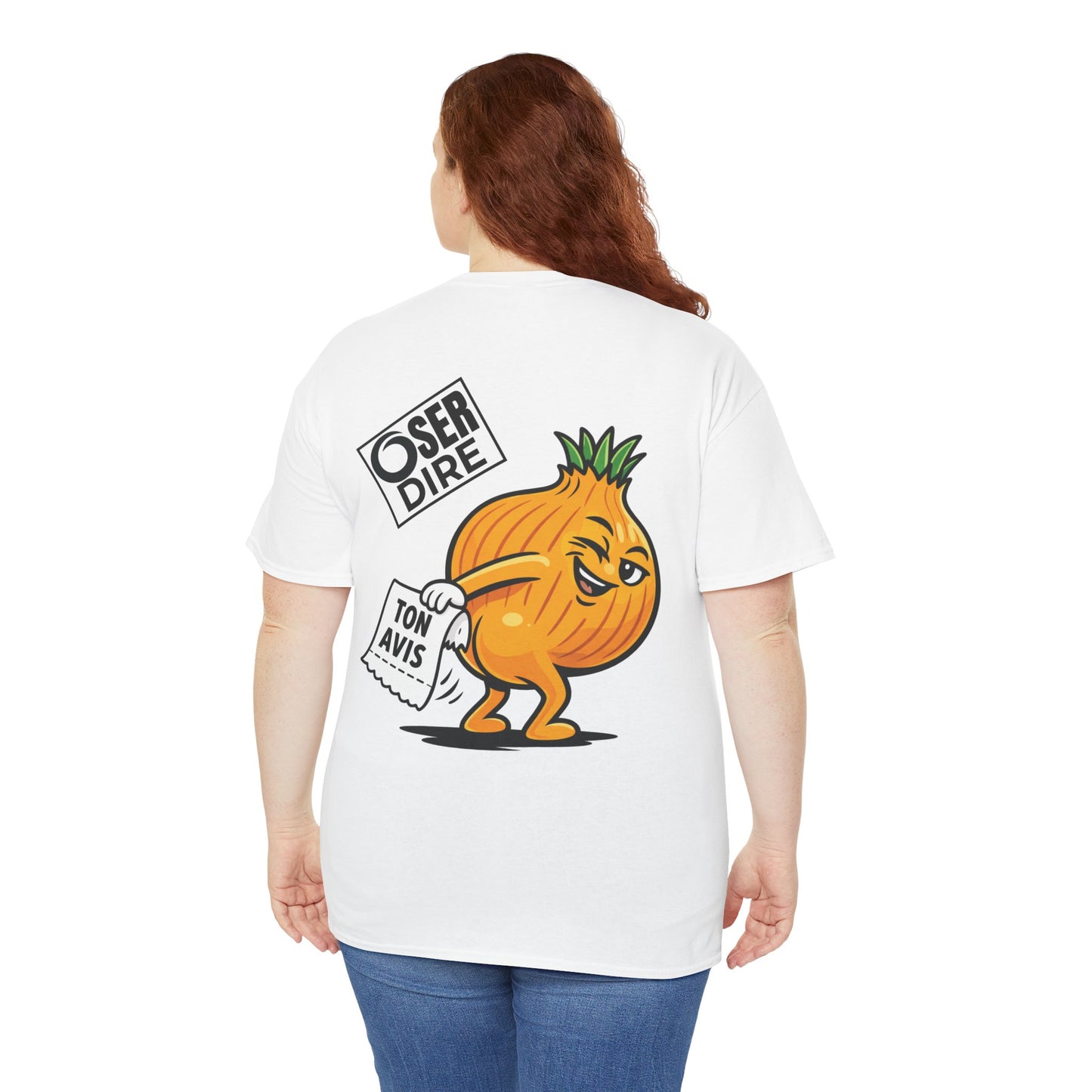 T-shirt Blanc "Ton avis je m'en carre l'oignon"